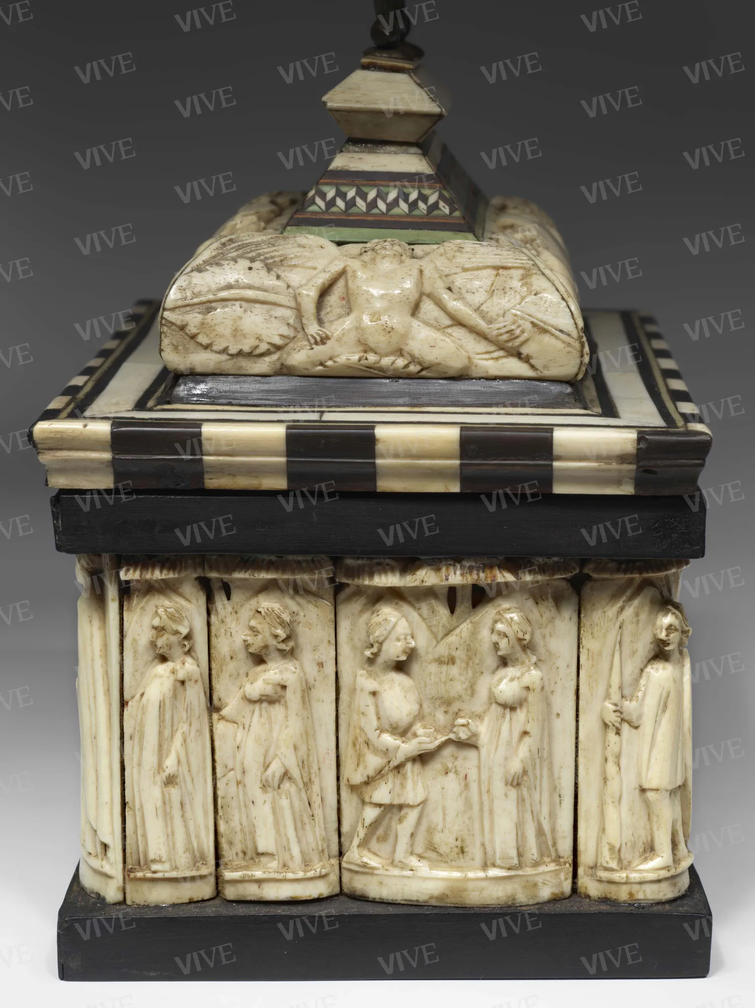Wedding casket - Embriachi workshop (?); northern Italian workshop; 19th-century restorer