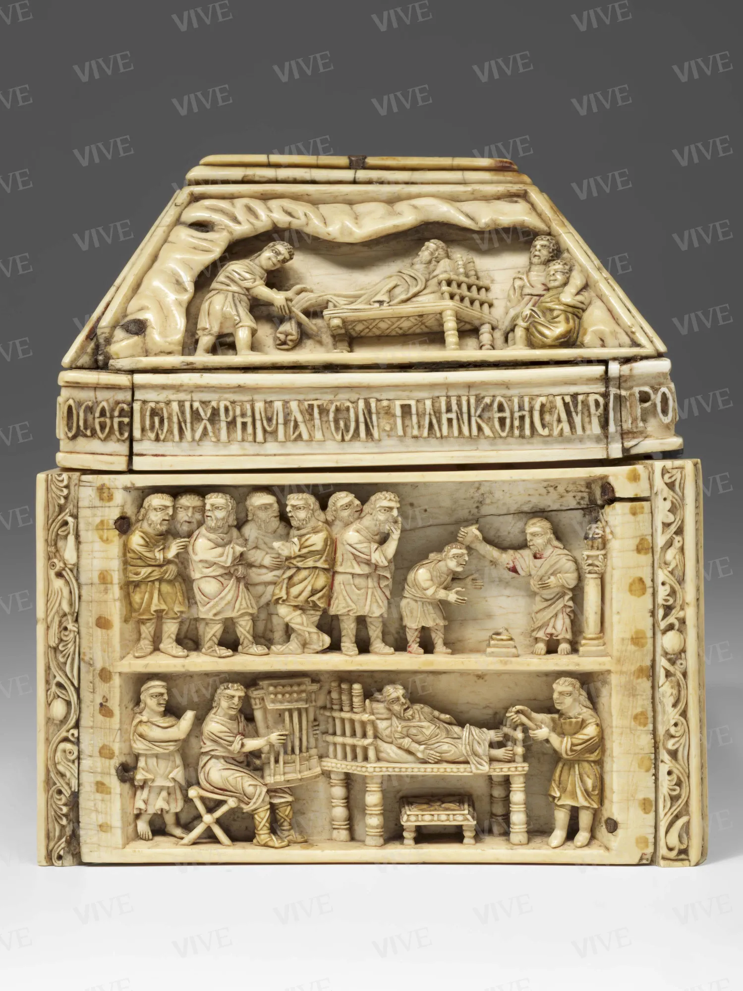 Cofanetto bizantino in avorio con scene della vita di Davide - ambito bizantino