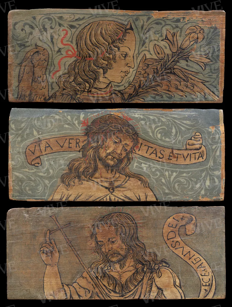 Arcangelo Gabriele; Cristo in pietà; San Giovanni Battista - ambito lombardo