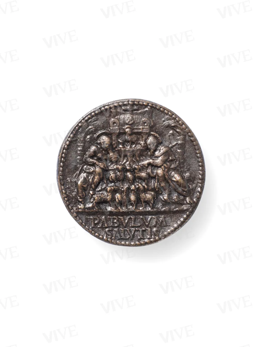 Medaglia con papa Paolo II Barbo/santi Pietro e Paolo presso la sorgente della fede - Cristoforo di Geremia