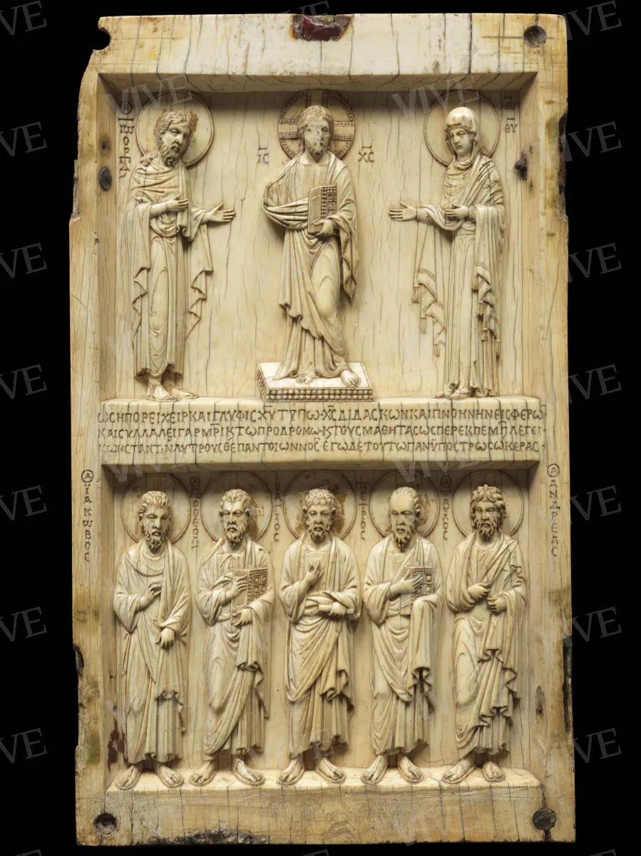 Ivory triptych with Deesis (Christ in Majesty) and saints - Byzantine production