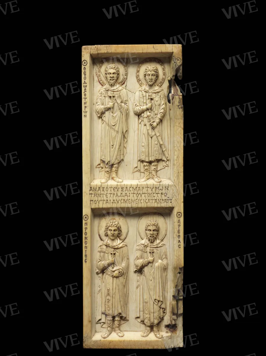 Ivory triptych with Deesis (Christ in Majesty) and saints - Byzantine production