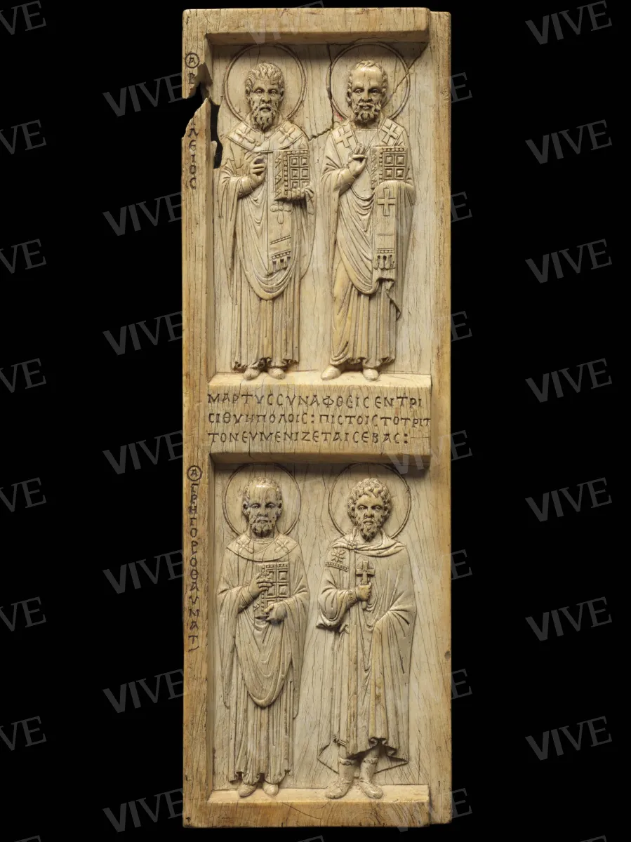 Ivory triptych with Deesis (Christ in Majesty) and saints - Byzantine production