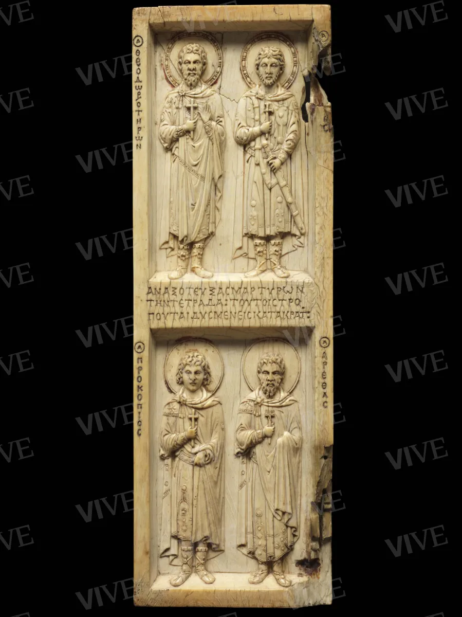 Ivory triptych with Deesis (Christ in Majesty) and saints - Byzantine production