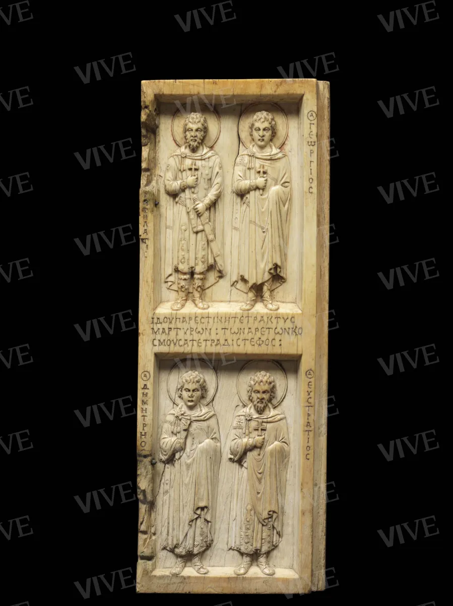 Ivory triptych with Deesis (Christ in Majesty) and saints - Byzantine production