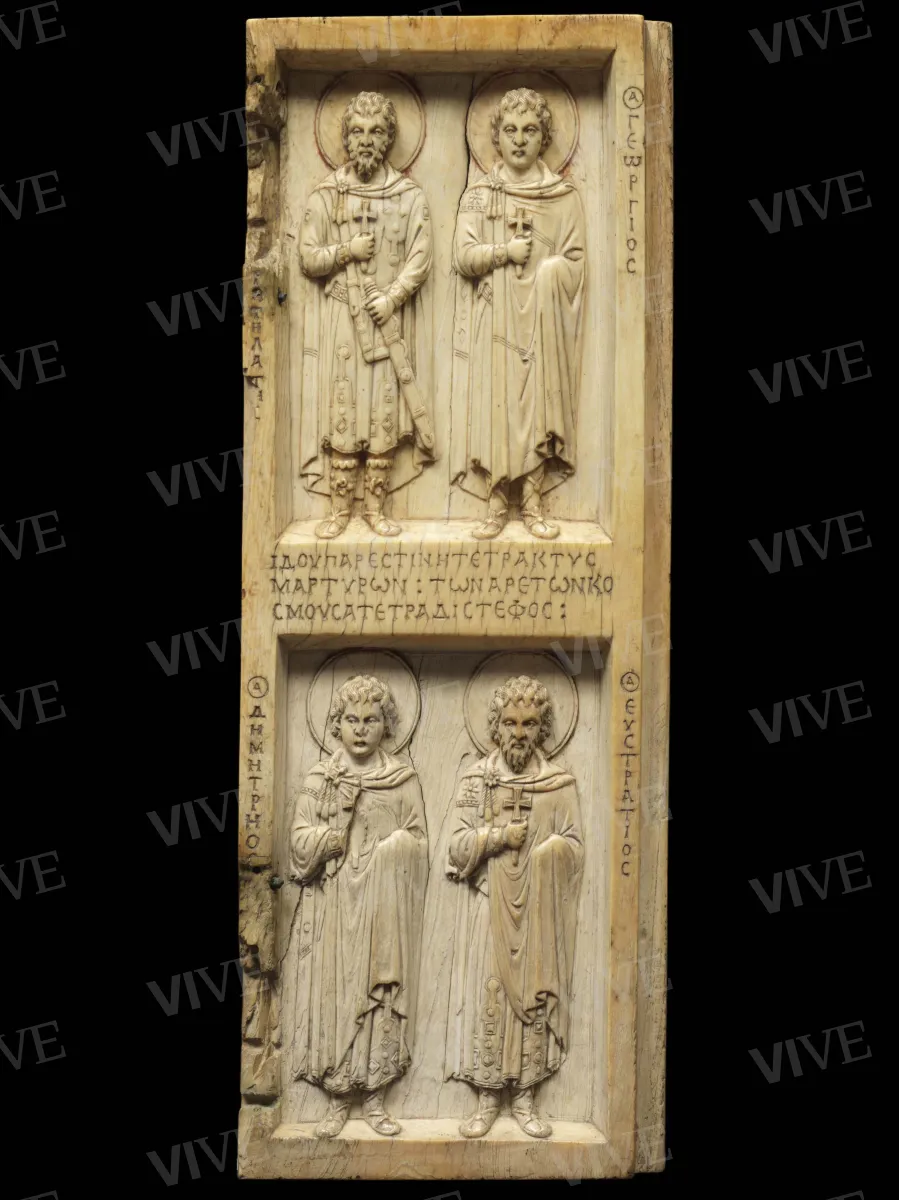 Ivory triptych with Deesis (Christ in Majesty) and saints - Byzantine production