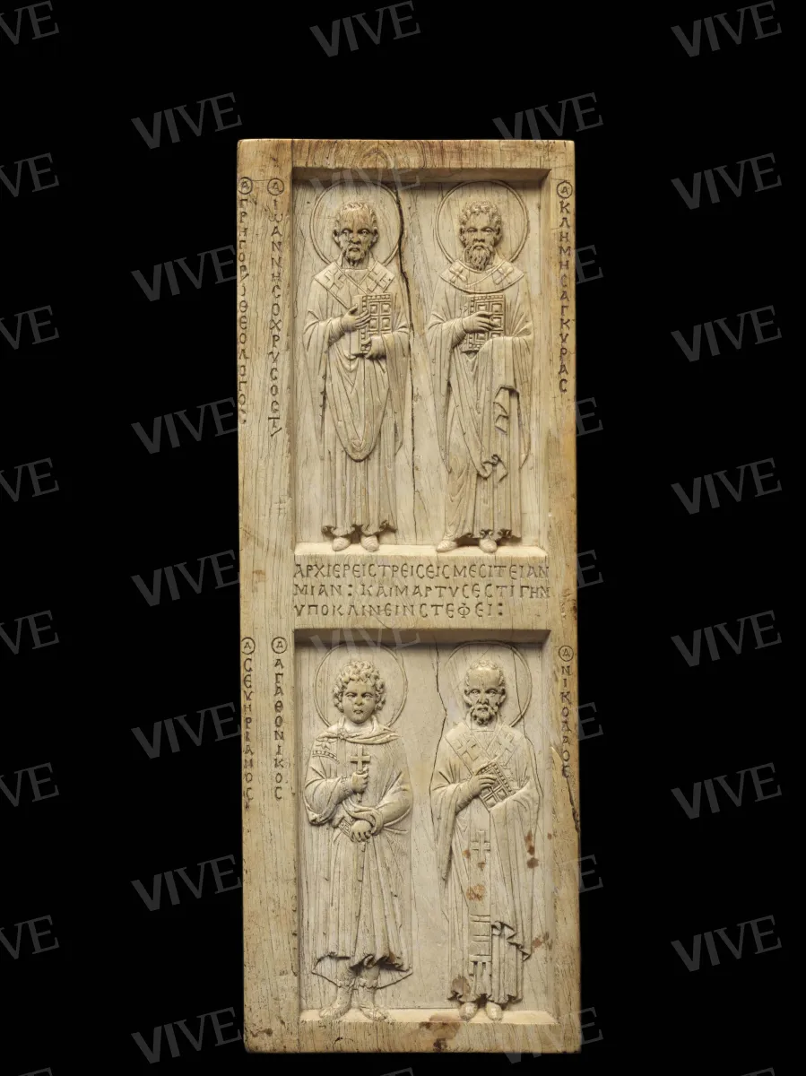 Ivory triptych with Deesis (Christ in Majesty) and saints - Byzantine production