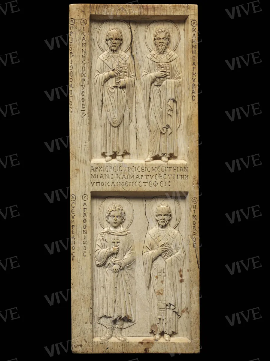 Ivory triptych with Deesis (Christ in Majesty) and saints - Byzantine production