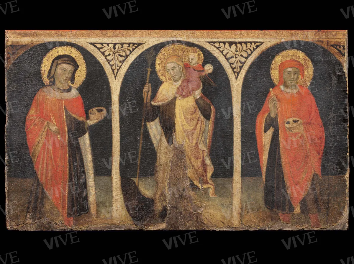 Madonna con Bambino, san Cosma, san Cristoforo, san Damiano - Cristoforo da Bologna