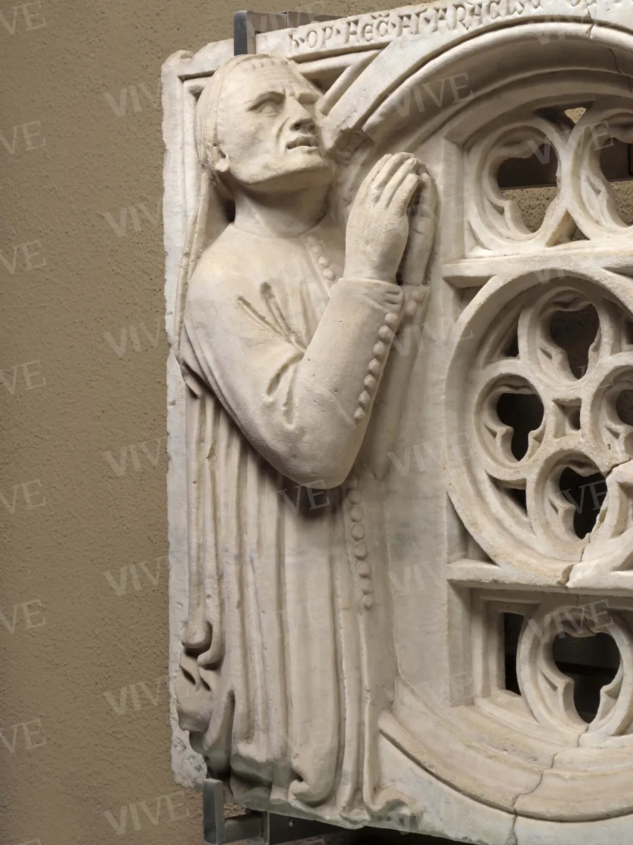 Transenna con due donatori - Giovanni di Stefano da Siena