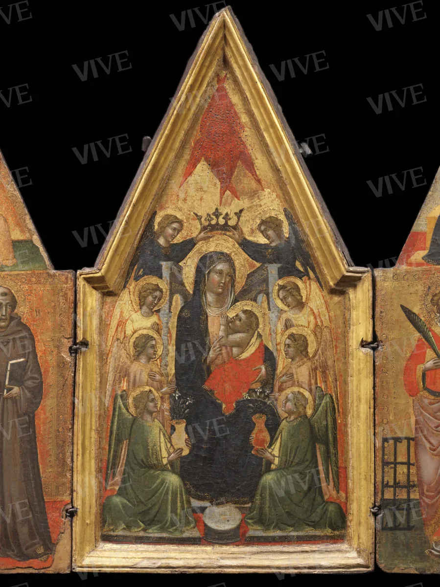 Madonna in trono con il Bambino e angeli  - ambito toscano