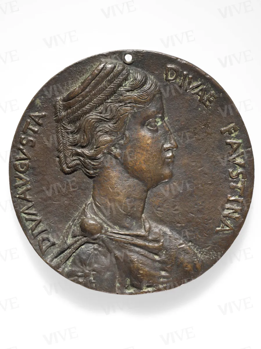 Medaglia con Faustina Maggiore/Antonino Pio e Faustina si stringono le mani - Antonio Averlino detto Filarete