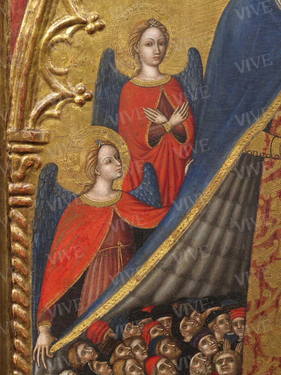 Madonna of Mercy, God the Father shooting arrows (obverse); Saint John the Baptist, Saint Sebastian, and the Risen Christ (reverse) - Staffolo Master