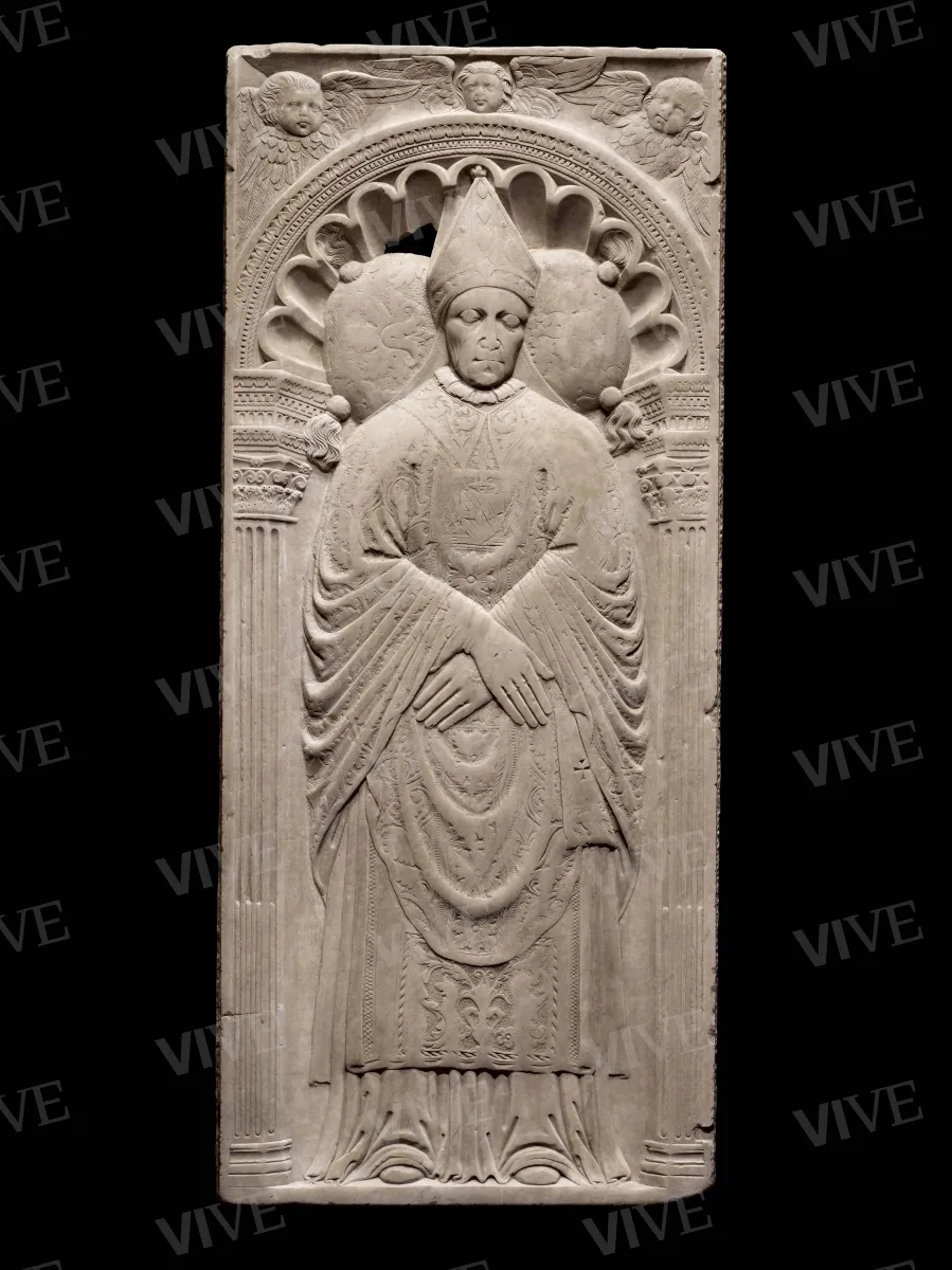Lastra tombale del cardinale Giovanni Berardi (Giovanni da Tagliacozzo) - Isaia Ganti detto da Pisa