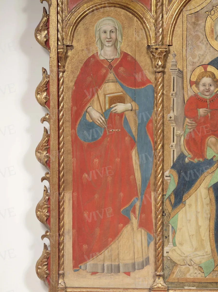 Madonna con il Bambino che mostra gli strumenti della Passione, tra santa Lucia e santa Caterina d'Alessandria; Annunciazione; Dio Padre benedicente, beato Gherardo da Serra de’ Conti e beato Alberto da Sassoferrato - Giovanni Antonio Bellinzoni da Pesaro