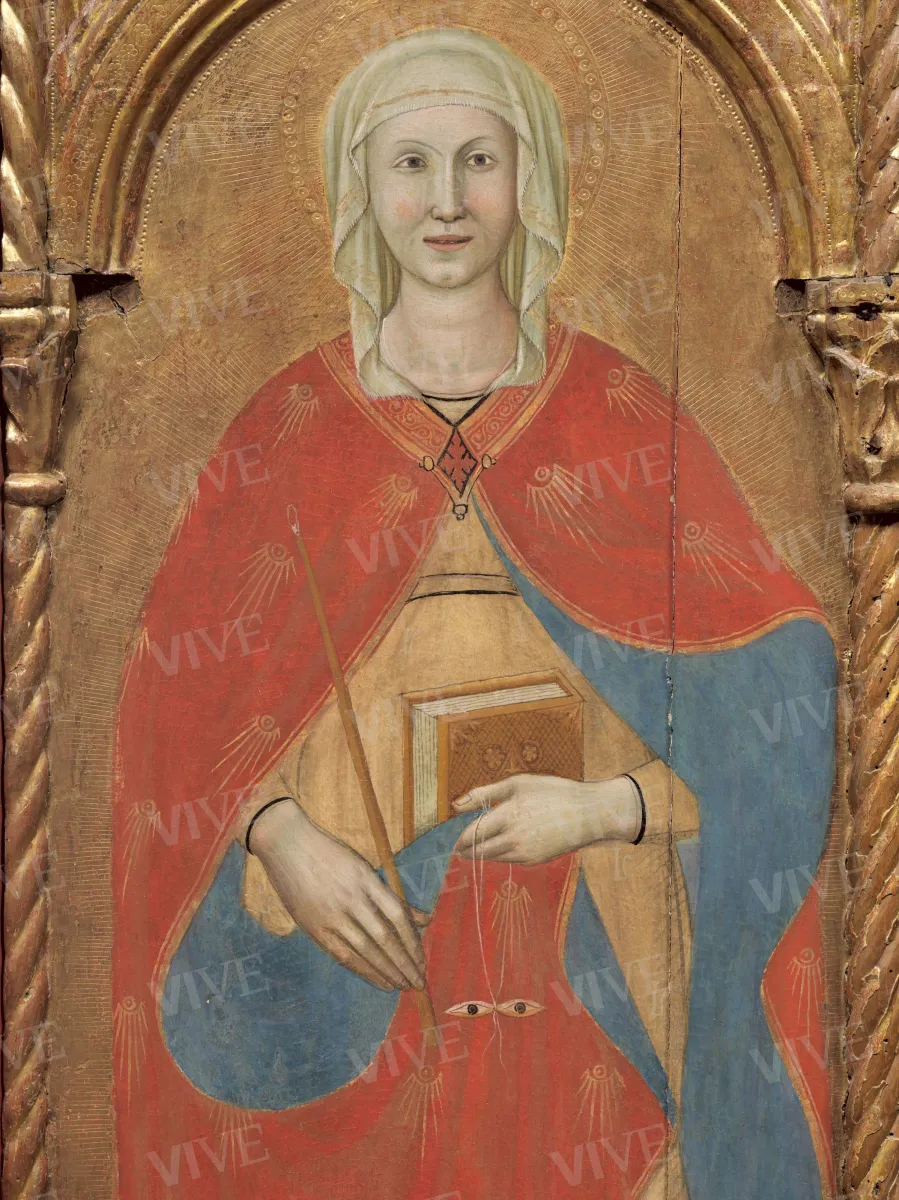 Madonna con il Bambino che mostra gli strumenti della Passione, tra santa Lucia e santa Caterina d'Alessandria; Annunciazione; Dio Padre benedicente, beato Gherardo da Serra de’ Conti e beato Alberto da Sassoferrato - Giovanni Antonio Bellinzoni da Pesaro