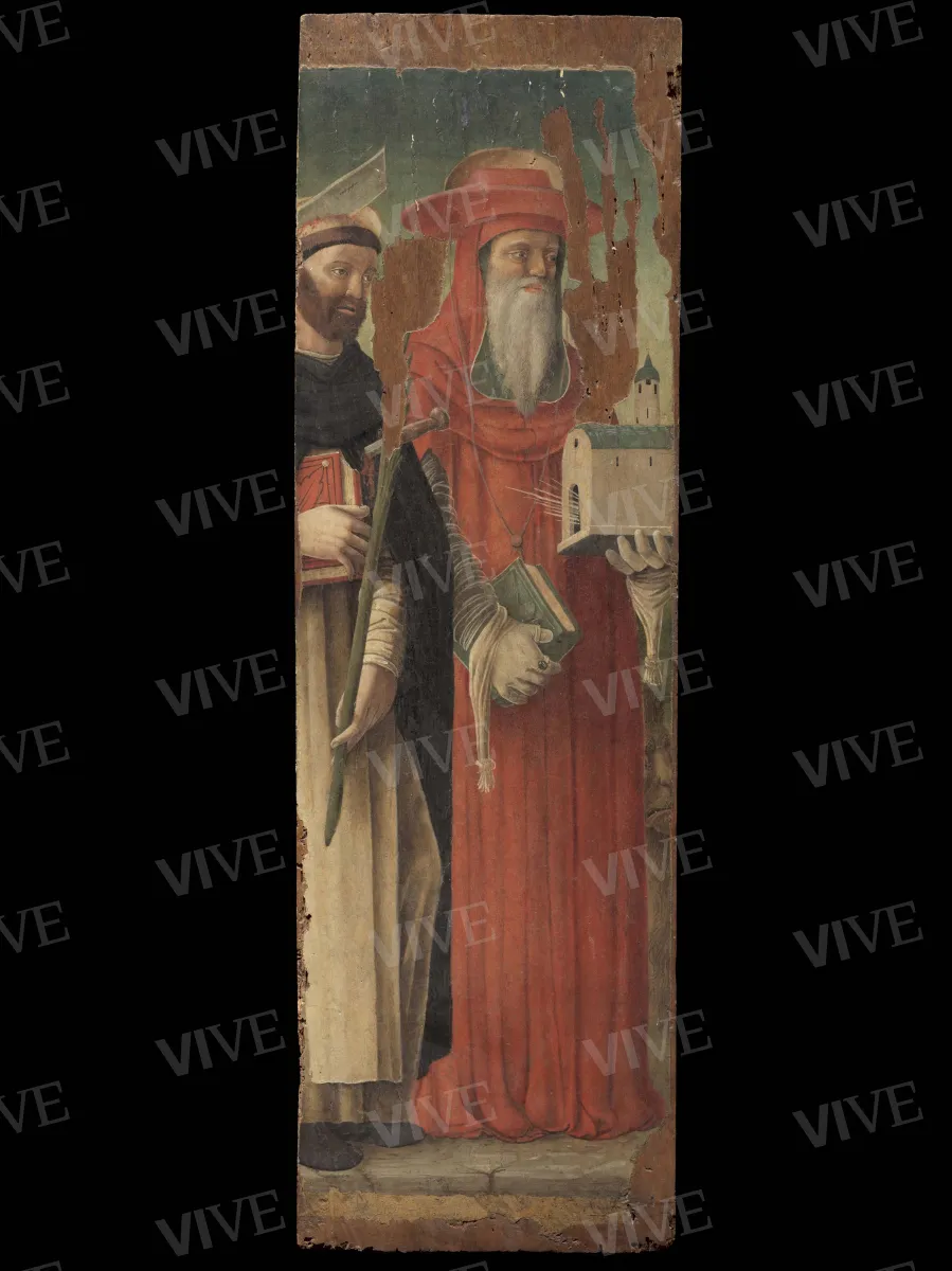 Madonna con il Bambino; santi Pietro martire e Girolamo; santi Antonio da Padova e Caterina d’Alessandria - Angelo di Silvestro detto Angelo Zoppo o Zotto ?