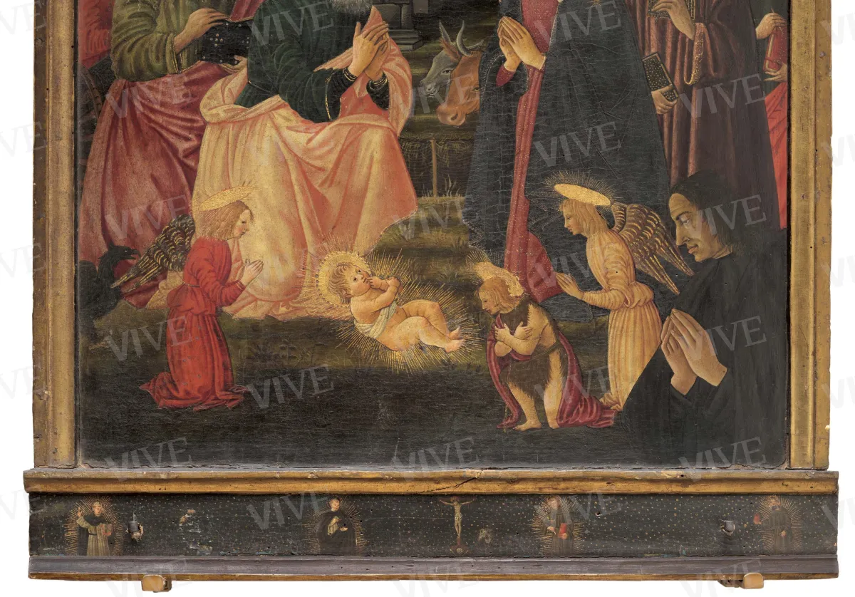 Adorazione del Bambino con santi e donatore - Maestro dell’Adorazione Wurts