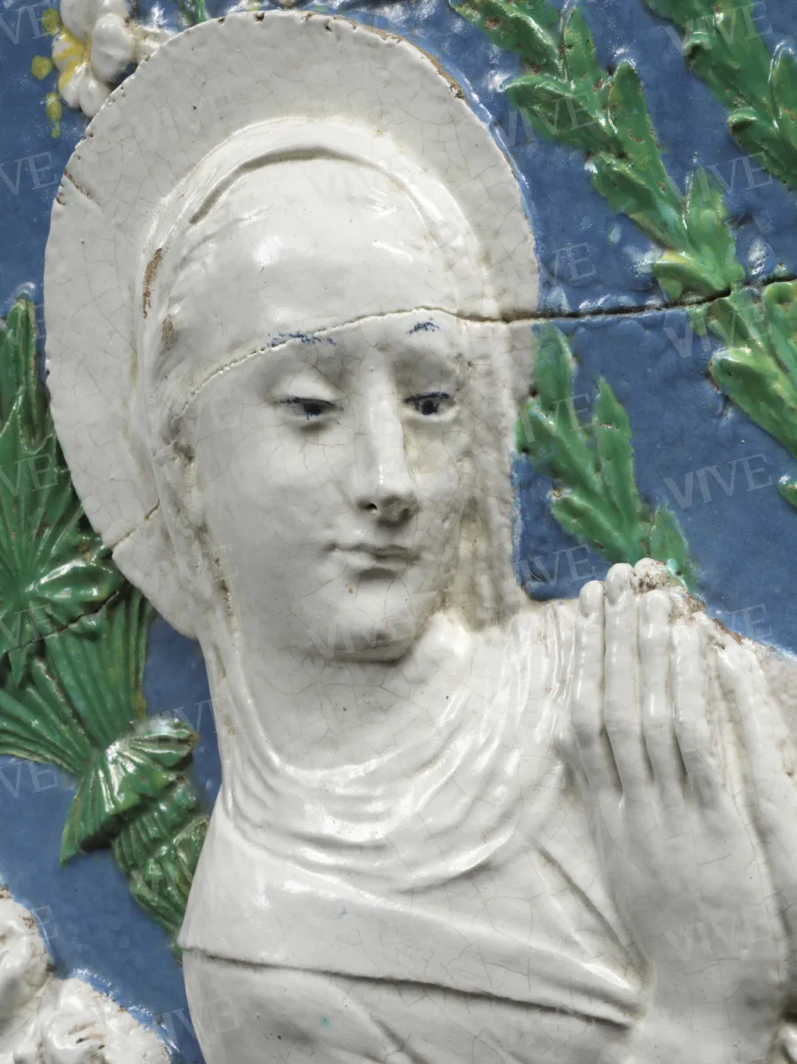 Adorazione del Bambino con san Giovannino e angeli cantori - Benedetto Buglioni