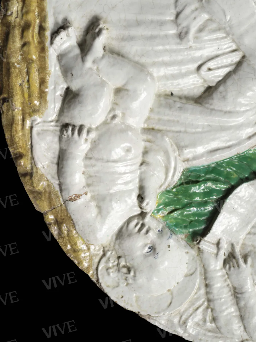 Adorazione del Bambino con san Giovannino e angeli cantori - Benedetto Buglioni