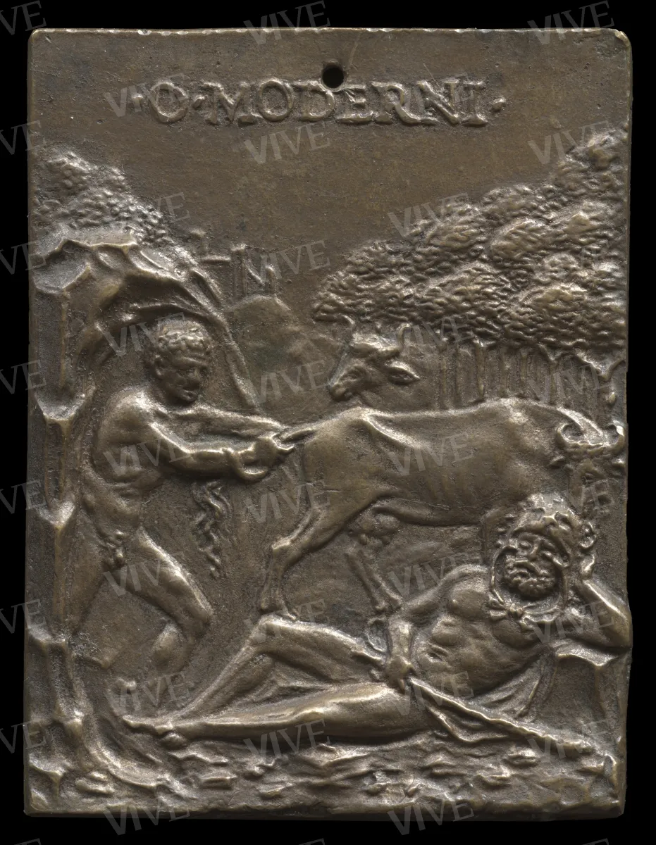 Cacus steals the heifers from Hercules - Galeazzo Mondella called Il Moderno