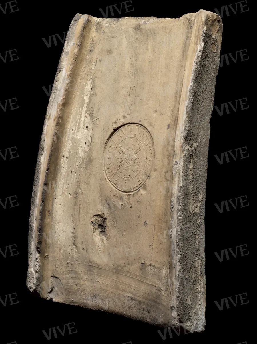 Tegola con bollo di papa Paolo II Barbo - manifattura romana