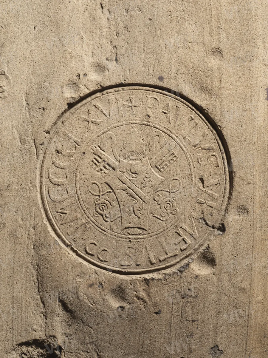 Tegola con bollo di papa Paolo II Barbo - manifattura romana
