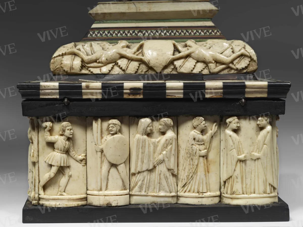 Wedding casket - Embriachi workshop (?); northern Italian workshop; 19th-century restorer